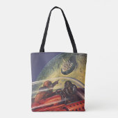  Wetenschapsfilm, Futuristic City op maan Tote Bag (Achterkant)