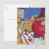  Wetenschapsfilm, Futuristic New York City Briefkaart (Voorkant / Achterkant)