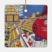  Wetenschapsfilm, Futuristic New York City Keramisch Ornament (Achterkant)