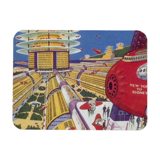  Wetenschapsfilm, Futuristic New York City Magneet (Horizontaal)