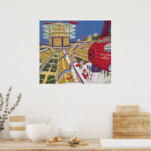  Wetenschapsfilm, Futuristic New York City Poster (Keuken)