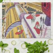  Wetenschapsfilm, Futuristic New York City Theedoek (Gevouwen)