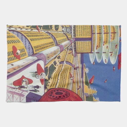  Wetenschapsfilm, Futuristic New York City Theedoek (Horizontaal)