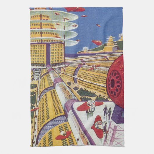  Wetenschapsfilm, Futuristic New York City Theedoek (Verticaal)