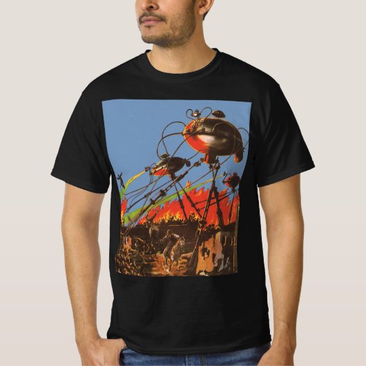 Wetenschapsfilm HG Wells War of the Worlds T-shirt (Voorkant)