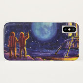 Wetenschapsfilm, Sci Fi Astronauts op maan Case-Mate iPhone Case (Achterkant (horizontaal))