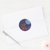  Wetenschapsfilm, Sci Fi Astronauts op maan Ronde Sticker (Envelop)
