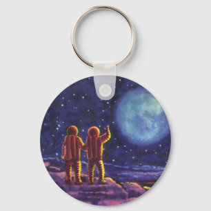 Wetenschapsfilm, Sci Fi Astronauts op maan Sleutelhanger