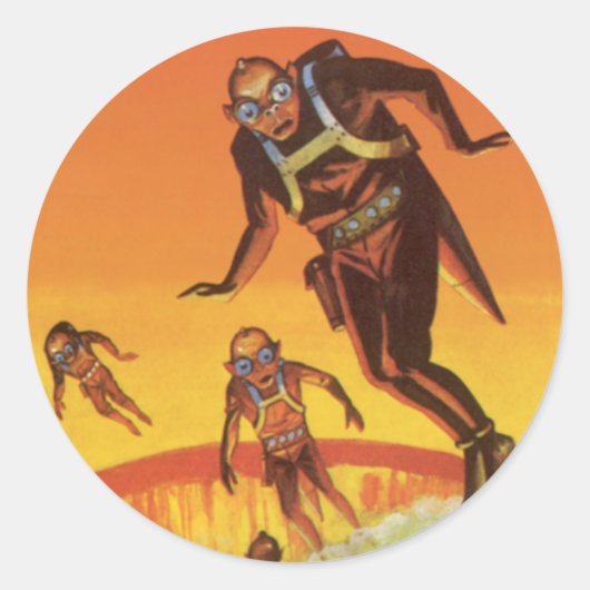  Wetenschapsfilm, Sci Fi buitenaardse wezens in de Ronde Sticker (Voorkant)