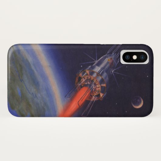 Wetenschapsfilm, Sci Fi Rocket over Aarde Case-Mate iPhone Case (Achterkant (horizontaal))