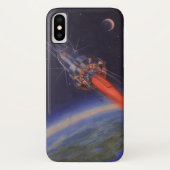Wetenschapsfilm, Sci Fi Rocket over Aarde Case-Mate iPhone Case (Achterkant)