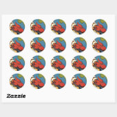  Wetenschapsfilm, Sci Fi Rocket over Aarde Ronde Sticker (Vel)