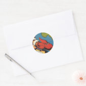  Wetenschapsfilm, Sci Fi Rocket over Aarde Ronde Sticker (Envelop)