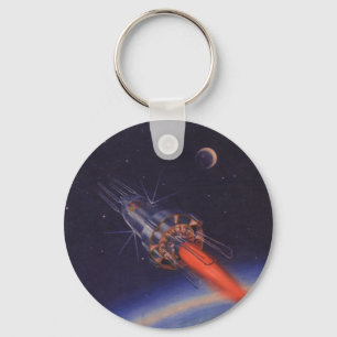 Wetenschapsfilm, Sci Fi Rocket over Aarde Sleutelhanger
