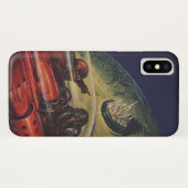 Wetenschapsfilm, Sci Fi Stad op de maan Case-Mate iPhone Case (Achterkant (horizontaal))