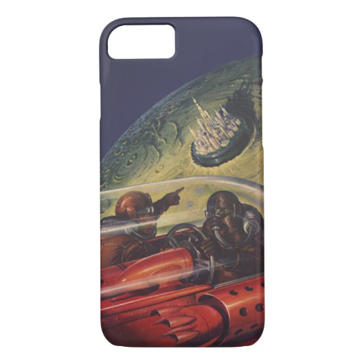 Wetenschapsfilm, Sci Fi Stad op de maan Case-Mate iPhone Case (Achterkant)