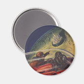 Wetenschapsfilm, Sci Fi Stad op de maan Magneet (Voorkant / Achterkant)