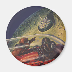  Wetenschapsfilm, Sci Fi Stad op de maan Magneet