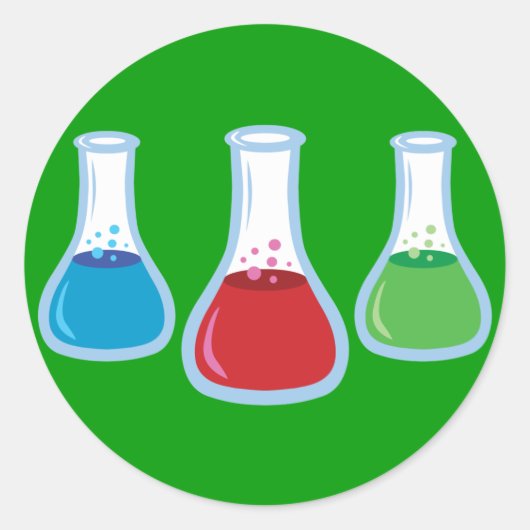 Wetenschapsflessen Ronde Sticker (Voorkant)