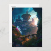 Wetenschapsgebied Stadslandschap Sci Fi Briefkaart (Voorkant / Achterkant)