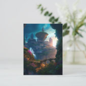 Wetenschapsgebied Stadslandschap Sci Fi Briefkaart (Staand voorkant)