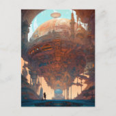 Wetenschapsgebied Stadslandschap Sci Fi Briefkaart (Voorkant)