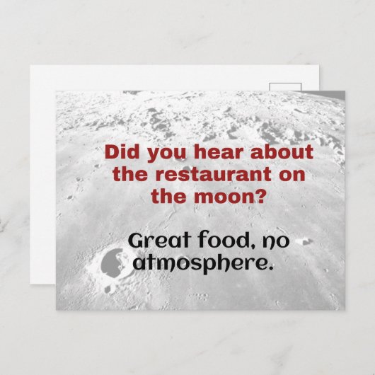 Wetenschapsgrapje, papa-grapje briefkaart Moon (Voorkant / Achterkant)