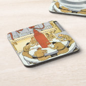 wetenschapskerij, laboratoriumwetenschappers eten bier onderzetter (Linkerzijde)