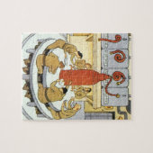  wetenschapskerij, laboratoriumwetenschappers eten legpuzzel (Horizontaal)