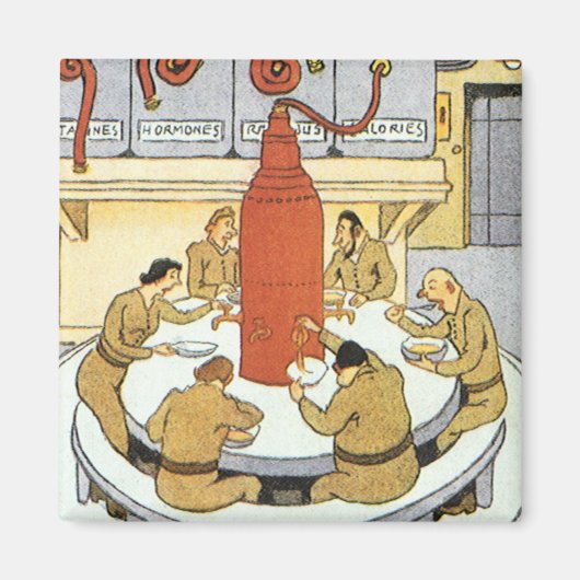 wetenschapskerij, laboratoriumwetenschappers eten magneet (Voorkant)