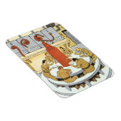 wetenschapskerij, laboratoriumwetenschappers eten magneet (Rechterzijde)