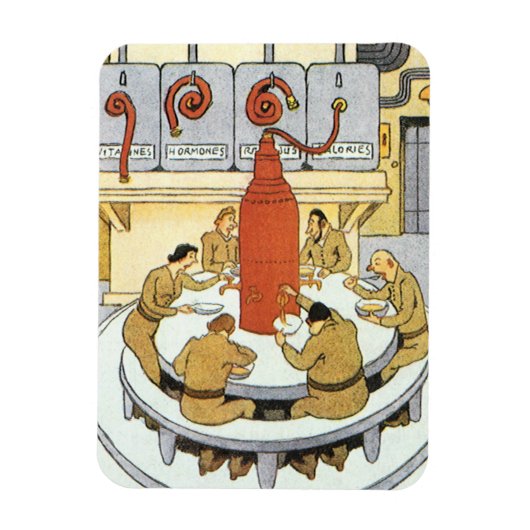 wetenschapskerij, laboratoriumwetenschappers eten magneet (Verticaal)