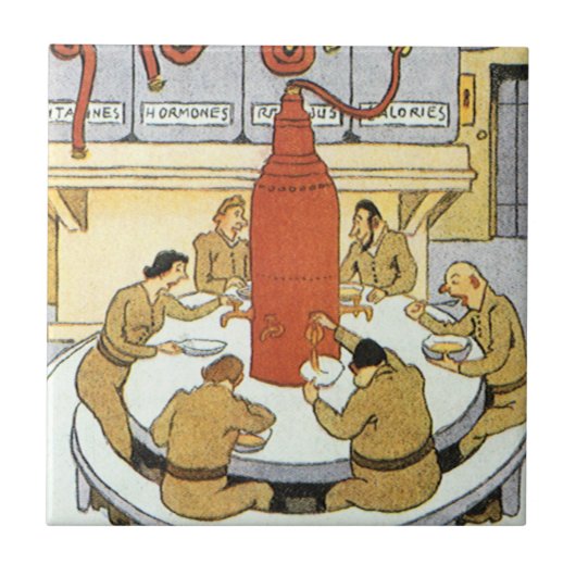  wetenschapskerij, laboratoriumwetenschappers eten tegeltje (Voorkant)
