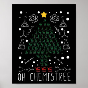 Wetenschapskerstboomchemie Funny Chemist Poster