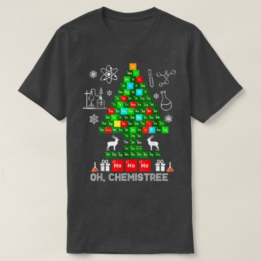 Wetenschapskerstmis, chemist Tree Chem T-shirt (Design voorkant)