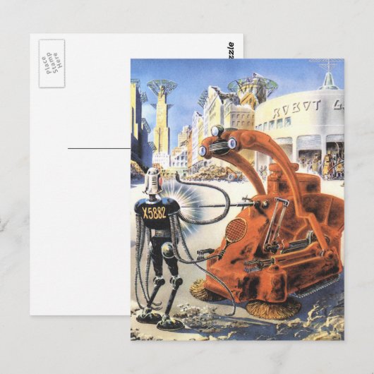  wetenschapsketen Futuristische City Alien Wars Briefkaart (Voorkant / Achterkant)