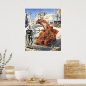  wetenschapsketen Futuristische City Alien Wars Poster (Keuken)