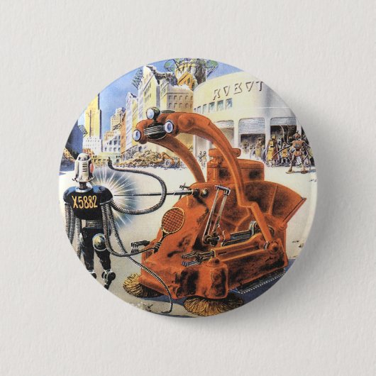 wetenschapsketen Futuristische City Alien Wars Ronde Button 5,7 Cm (Voorkant)