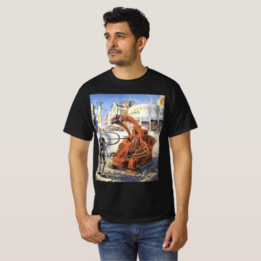  wetenschapsketen Futuristische City Alien Wars T-shirt (Voorkant volledig)