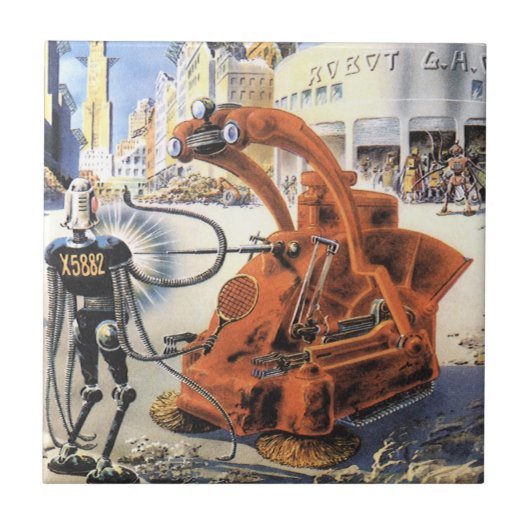  wetenschapsketen Futuristische City Alien Wars Tegeltje (Voorkant)