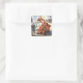 wetenschapsketen Futuristische City Alien Wars Vierkante Sticker (Tas)