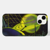 wetenschapsketen Neon Green Planet w Rings Case-Mate iPhone Case (Achterkant (horizontaal))