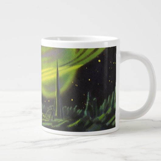 wetenschapsketen Neon Green Planet w Rings Grote Koffiekop (Rechts)