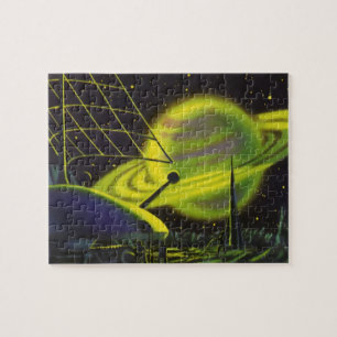  wetenschapsketen Neon Green Planet w Rings Legpuzzel