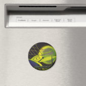  wetenschapsketen Neon Green Planet w Rings Magneet (Insitu (Vaatwasser))