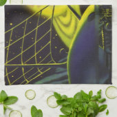  wetenschapsketen Neon Green Planet w Rings Theedoek (Gevouwen)