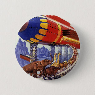 wetenschapsketen, Noah's ark Wilde Dieren Ronde Button 5,7 Cm