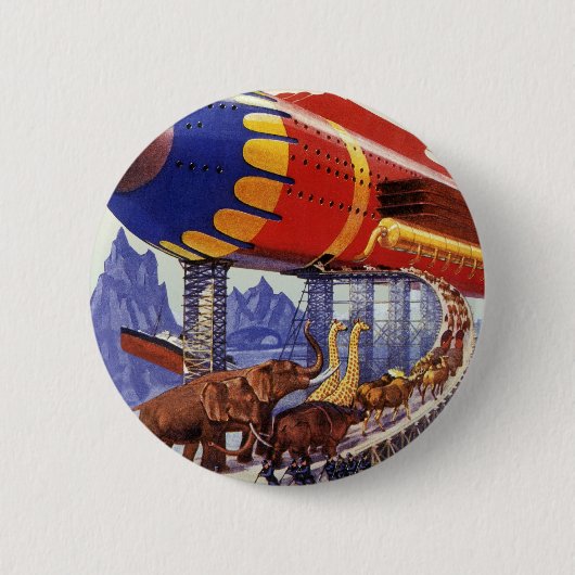 wetenschapsketen, Noah's ark Wilde Dieren Ronde Button 5,7 Cm (Voorkant)