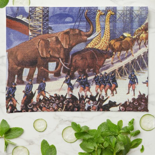  wetenschapsketen, Noah's ark Wilde Dieren Theedoek (Gevouwen)