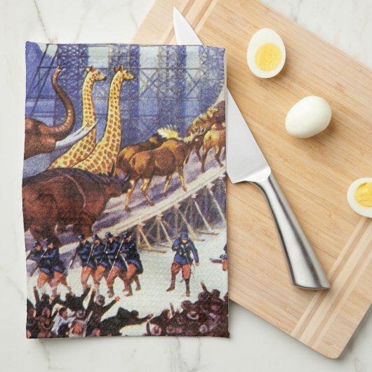  wetenschapsketen, Noah's ark Wilde Dieren Theedoek (Quarter Fold)